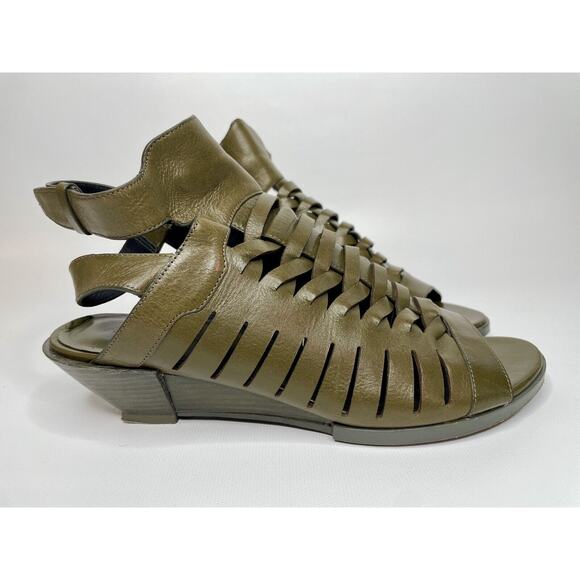Alexander Wang Sandals Nika Hirachi Leather Wedge Sz EU 41 US 10 / 10.5 with Box - Picture 1 of 16
